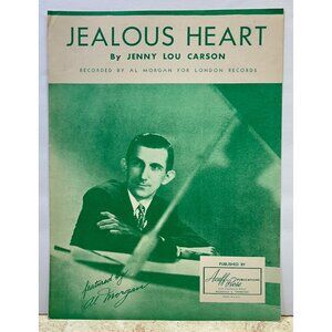 Jealous Heart Piano Sheet Music Al Morgan 1944 Country Jenny Lou Carson Nashvill